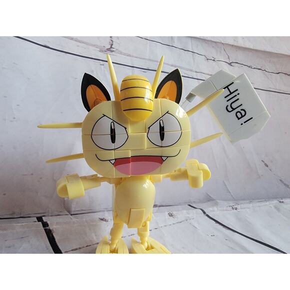 Mega Construx Pokemon Building Set Retired 2020 Kanto Meowth Built Figure - Picture 2 of 6